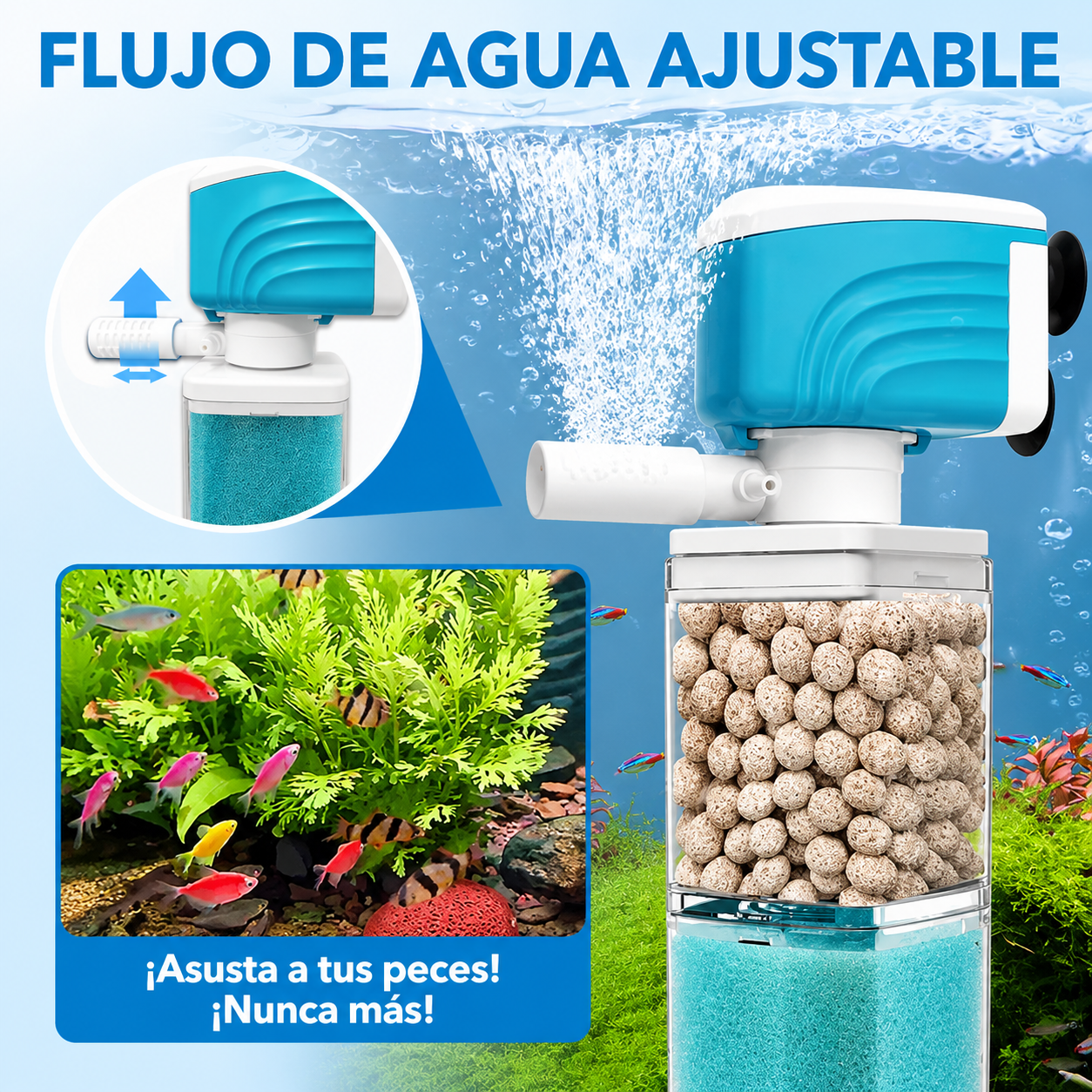 Filtro Eléctrico Silencioso para Acuario