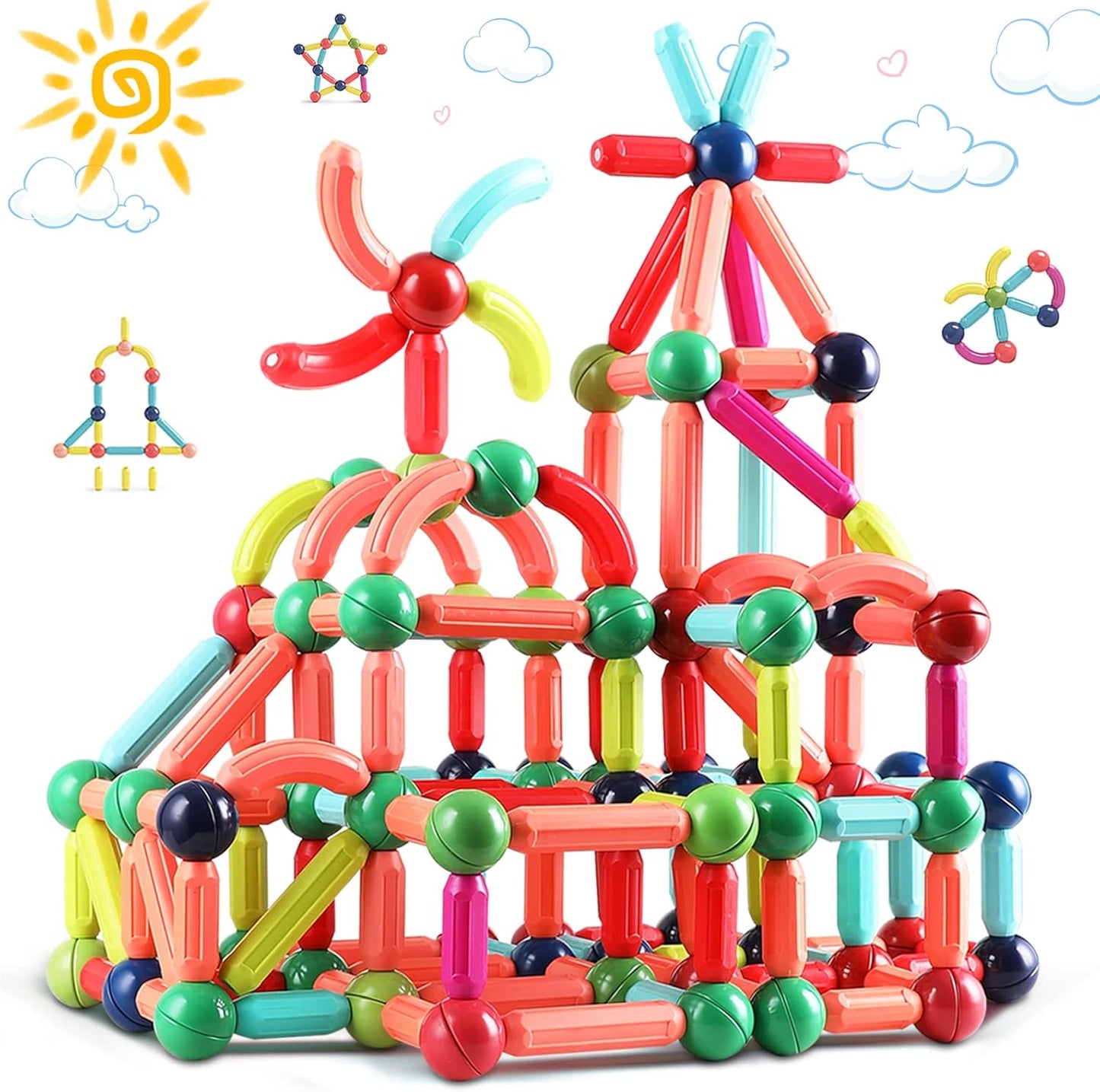 Juego de varillas de construcción Magnetic IQ™ 66 Piezas