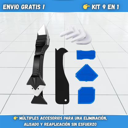 Kit completo de herramientas de calafateo 9 en 1 para juntas perfectas