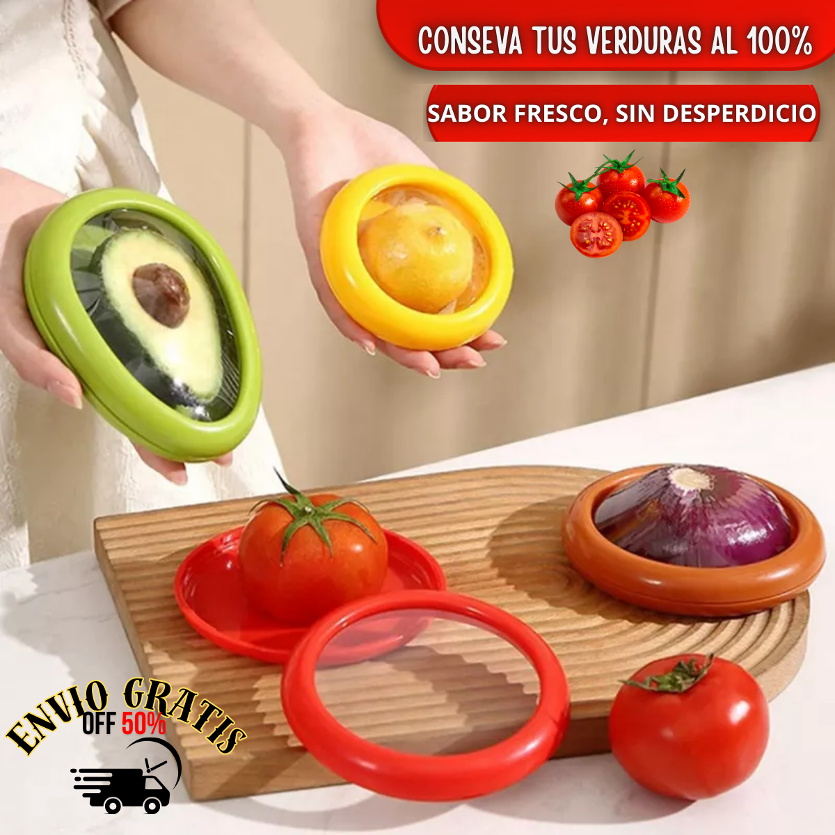 Juego De Recipientes De Almac De Verduras . x4 Piezas