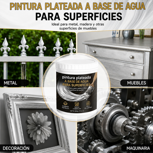 Pintura plateada para metal y madera®