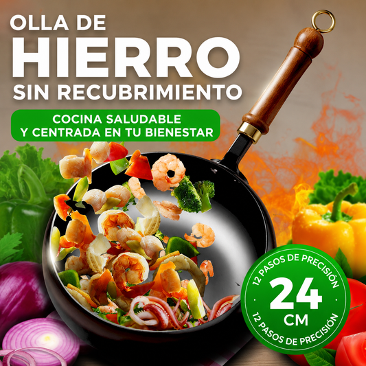 Olla de hierro fundido sin revestimiento de calidad profesional