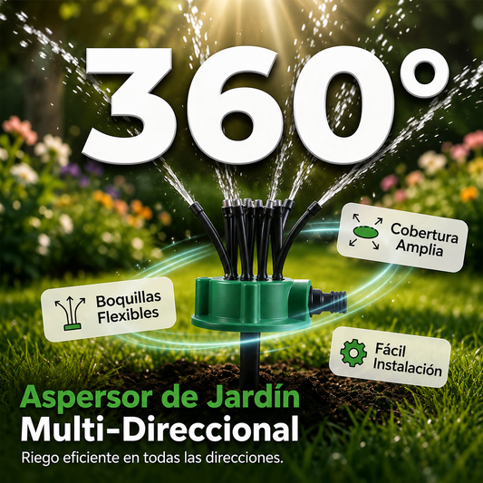 Rociador Aspersor de riego de precisión con cobertura de 360° para jardín
