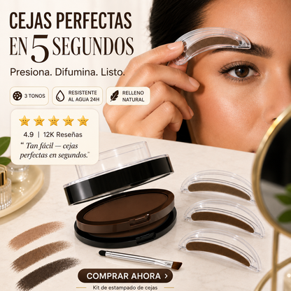 🥳 Sello ajustable para cejas: polvo para cejas de dos colores, resistente al agua y a las manchas. ¡Cejas naturales y pobladas en segundos!