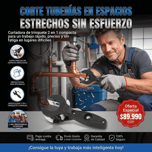 🔧 Cortatubos de trinquete de una mano: ¡Corta con una mano, conquista cualquier tubo! ✂️💪 Suave, sin rebaba