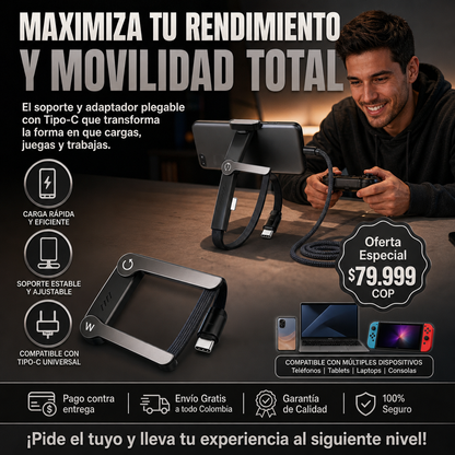 Gran oferta ahora!⏰ Cable de carga rápida con soporte plegable para teléfono de 360°🔥
