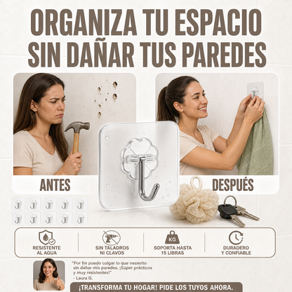 set x20 ganchos adhesivos