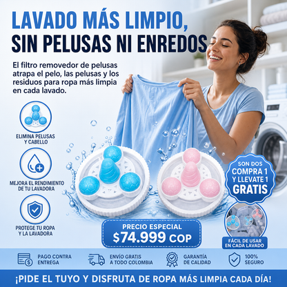 🧺 ¡COMPRA 1 Y LLÉVATE 2 GRATIS! 🧼 Bolsa flotante de malla para pelusa: atrapa el pelo y la pelusa, reutilizable y protege la lavadora