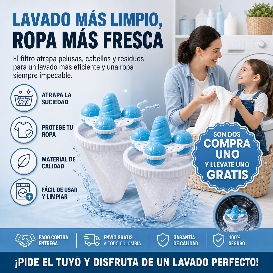🧺 ¡COMPRA 1 Y LLÉVATE 2 GRATIS! 🧼 Bolsa flotante de malla para pelusa: atrapa el pelo y la pelusa, reutilizable y protege la lavadora