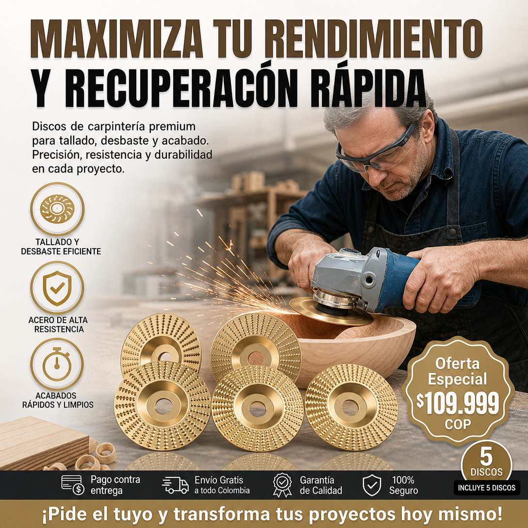 Kit 5 discos desbaste Madera