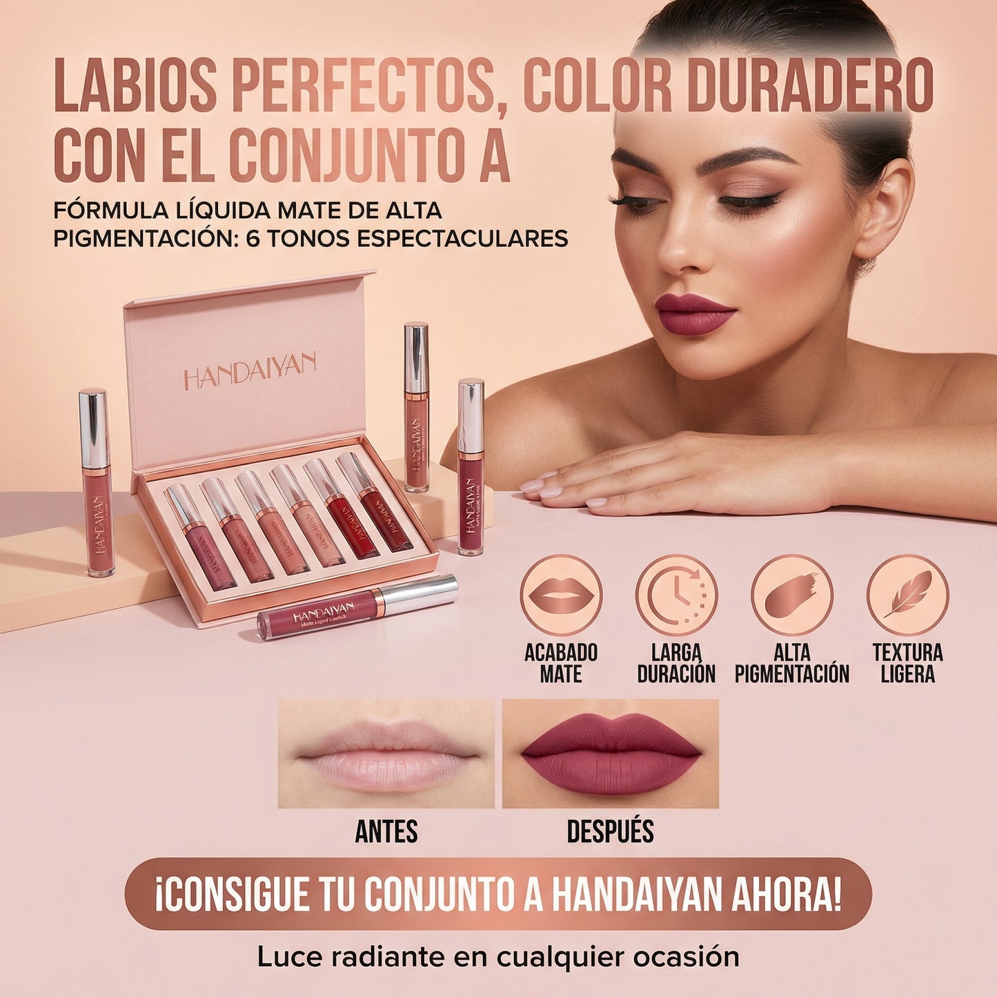 HANDAIYAN set x 6 labiales mate
