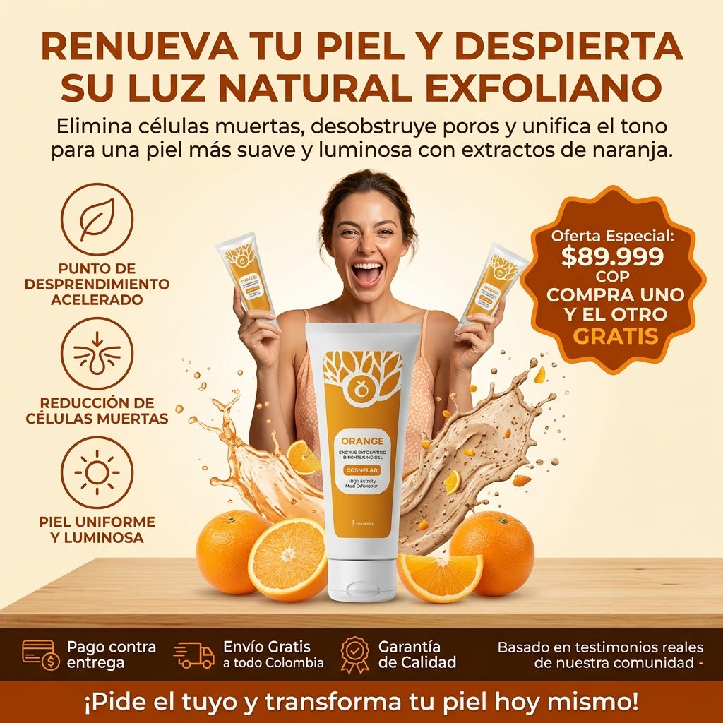 Gel exfoliante blanqueador de Naranja® Compra 1 y el otro gratis