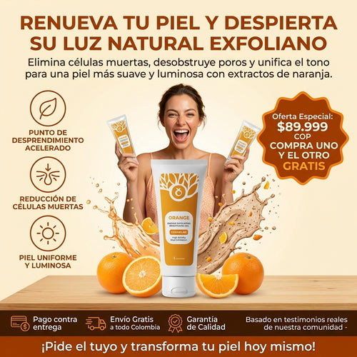 Gel exfoliante blanqueador de Naranja® Compra 1 y el otro gratis