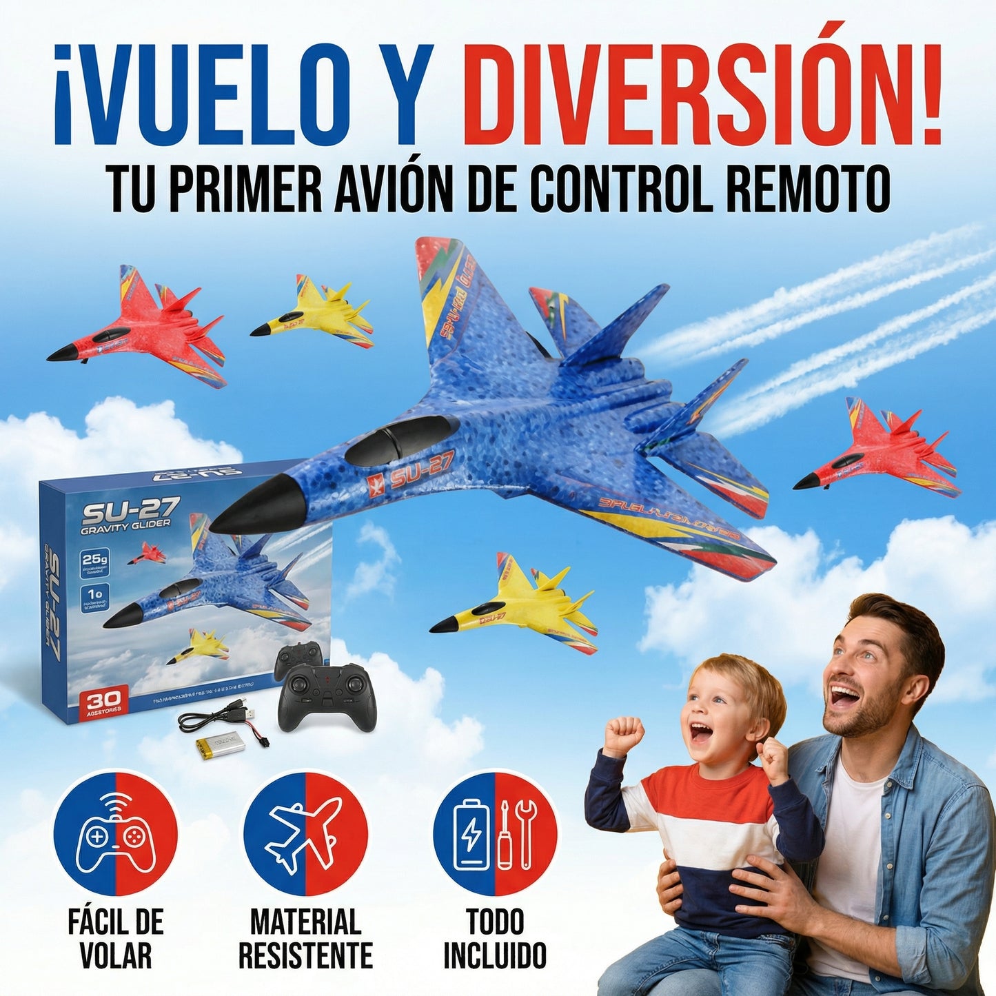Avión Planeador Control Remoto Acróbata