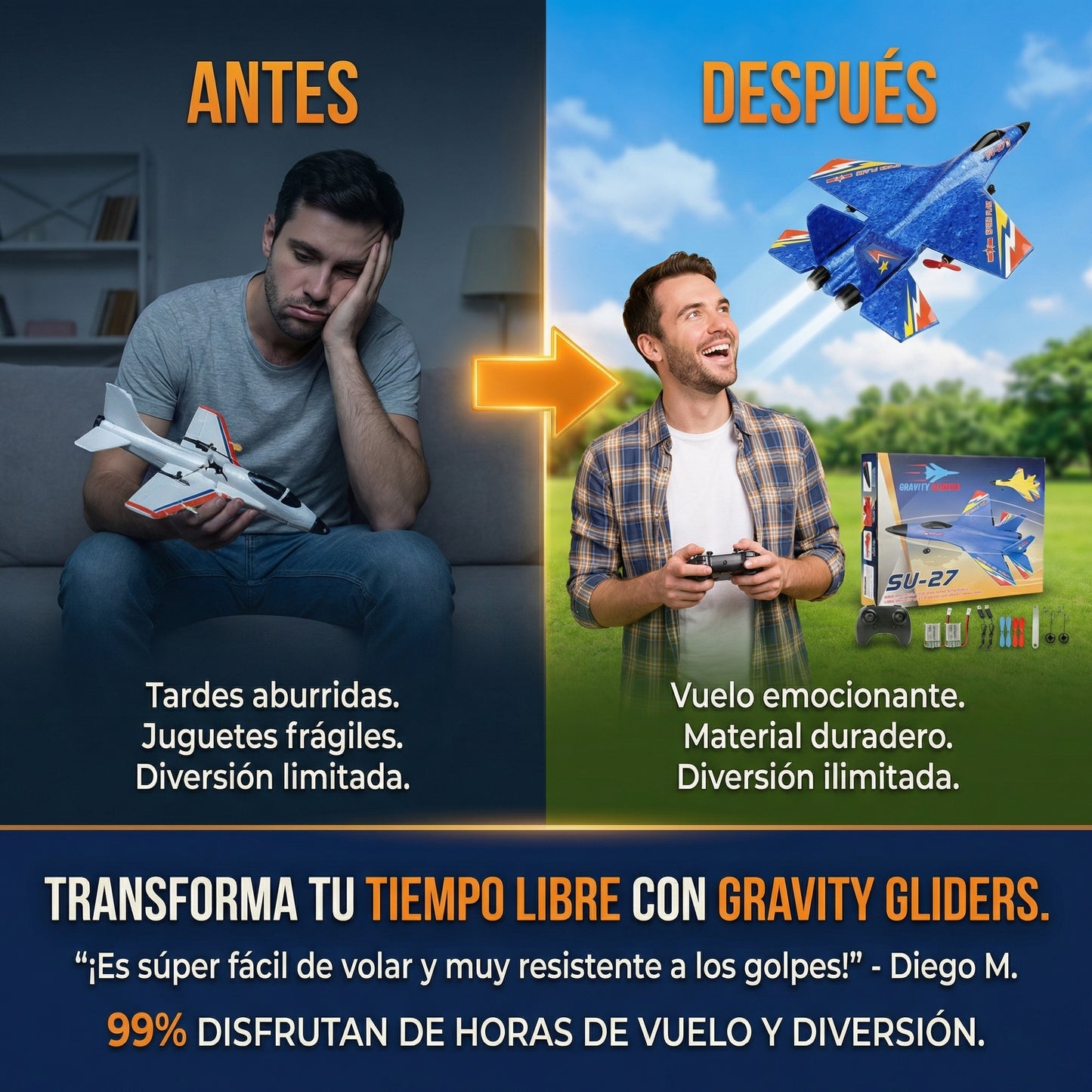 Avión Planeador Control Remoto Acróbata