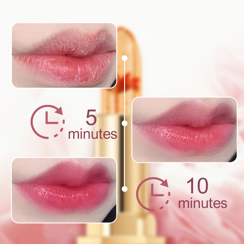 👄4 Lápiz labial de gelatina con cambio de color de temperatura Crystal Flower👄
