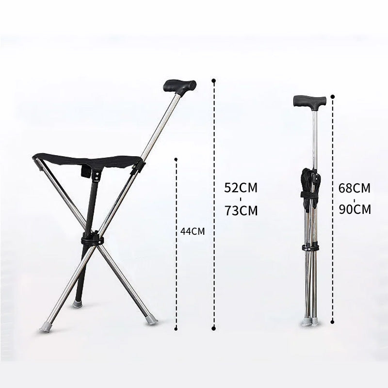 Bastón plegable 2 en 1 con silla: ¡libertad para caminar, descansar y explorar con facilidad!