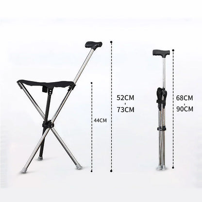 Bastón plegable 2 en 1 con silla: ¡libertad para caminar, descansar y explorar con facilidad!