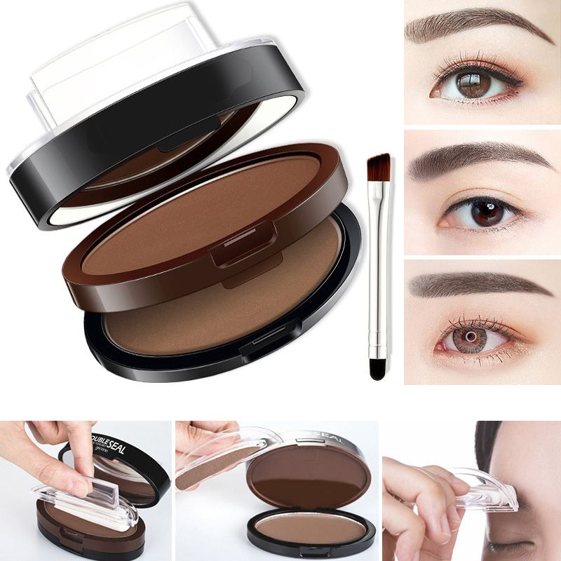 🥳 Sello ajustable para cejas: polvo para cejas de dos colores, resistente al agua y a las manchas. ¡Cejas naturales y pobladas en segundos!